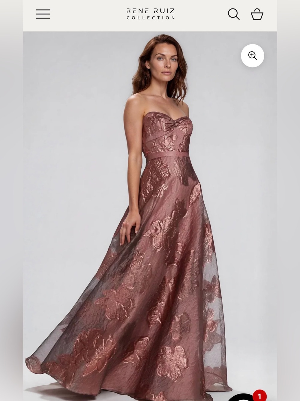 Strapless Metallic Floral Fil
Coupe Gown. Size 10 Retails $2895 Make an offer!
